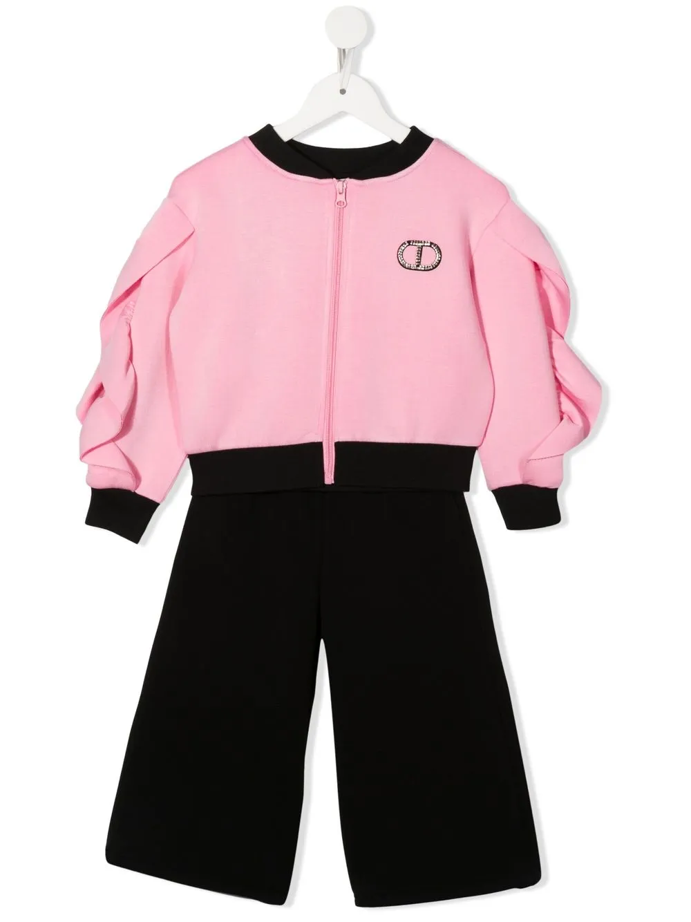 

TWINSET Kids traje deportivo con detalle de volantes - Negro