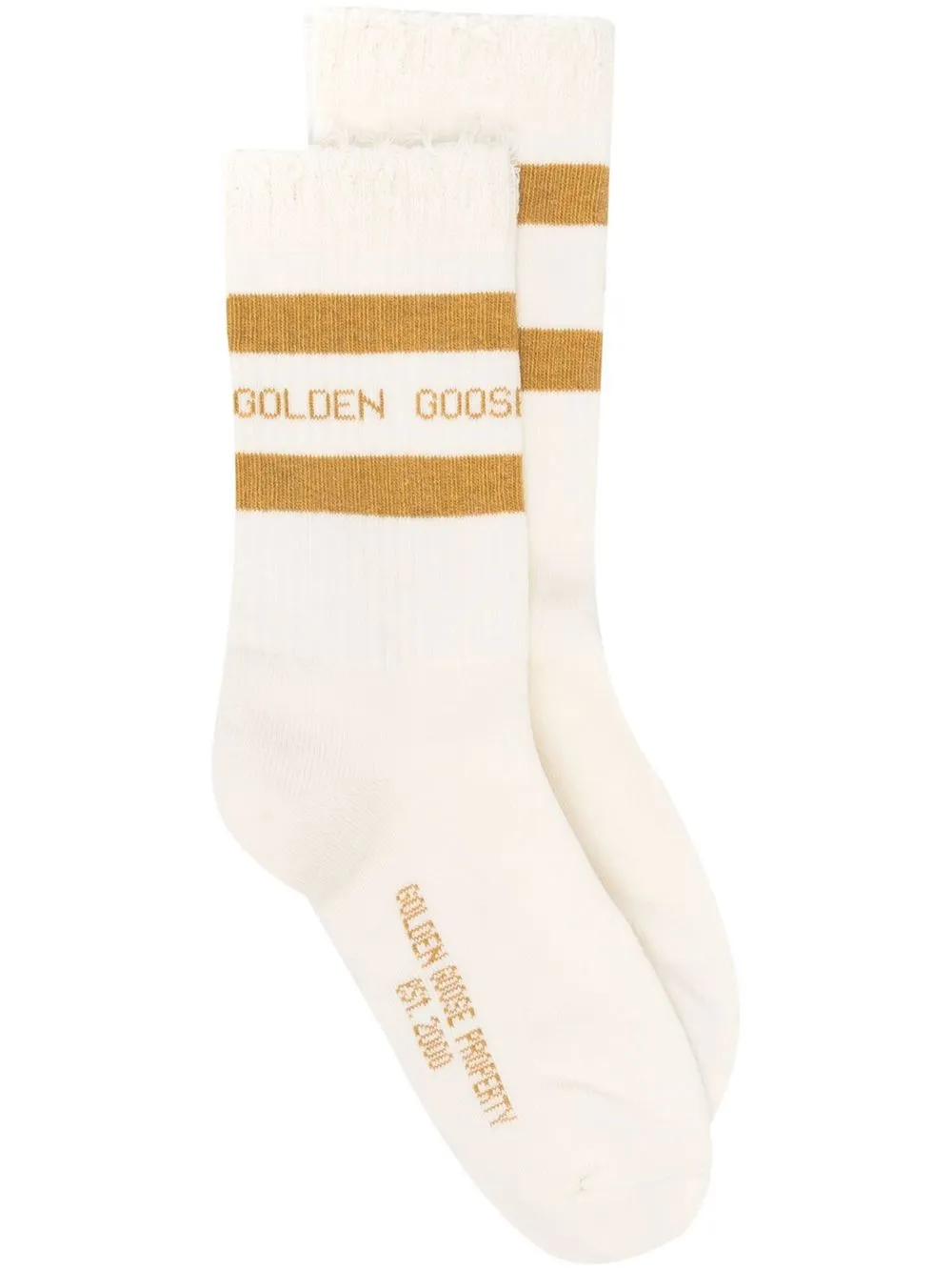 

Golden Goose logo embroidered socks - Neutrals