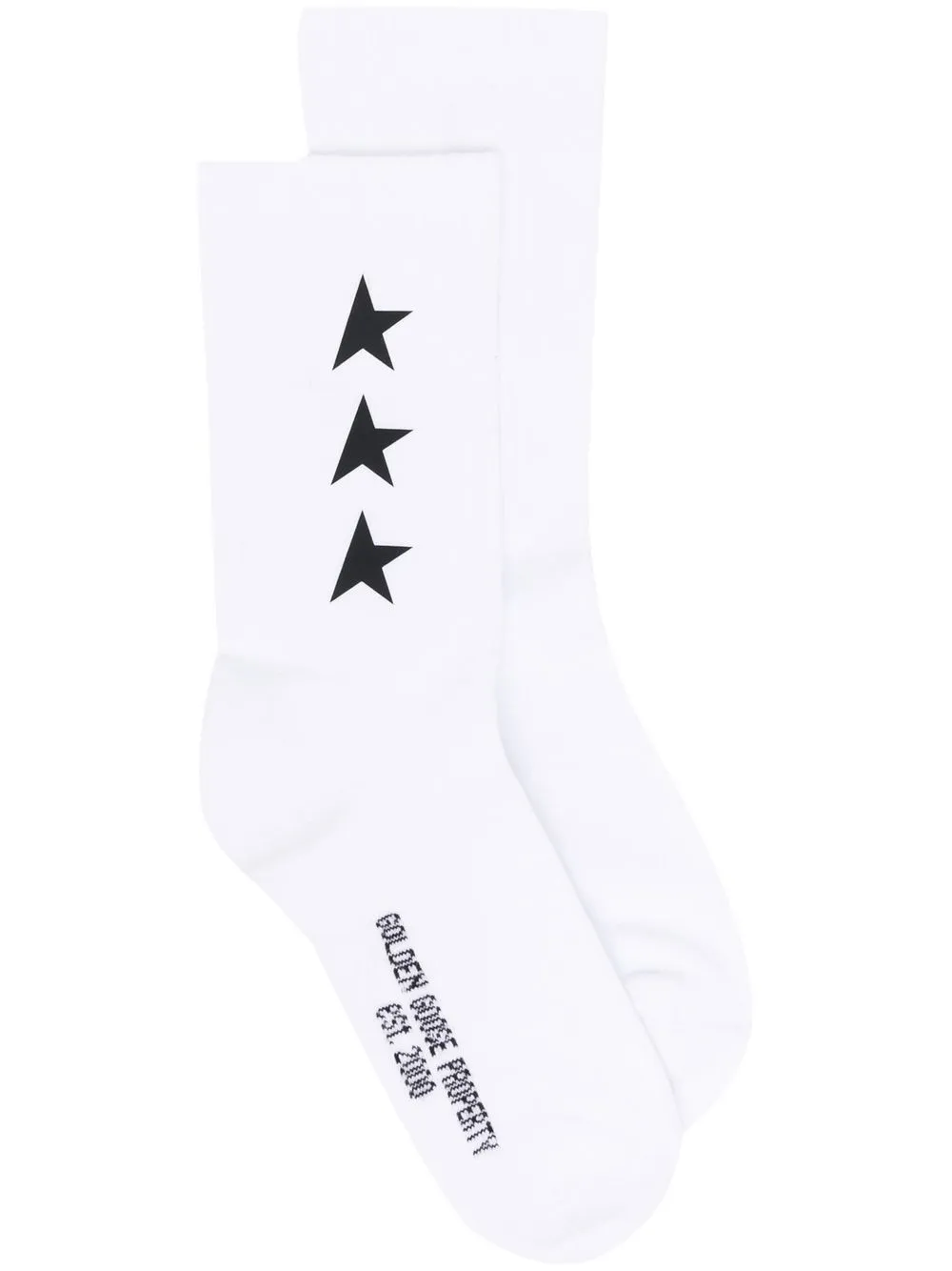 Golden Goose Logo Cotton Blend Socks In White