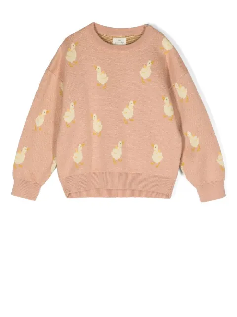 Konges Sløjd duck-motif intarsia knit sweater