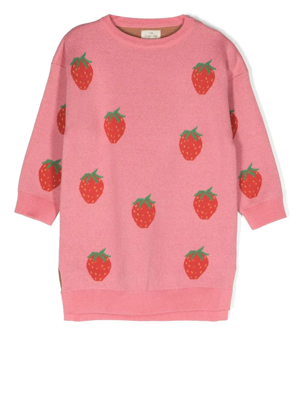 Konges Sløjd vestido estilo suéter con fresas estampadas | rosado | Image 1
