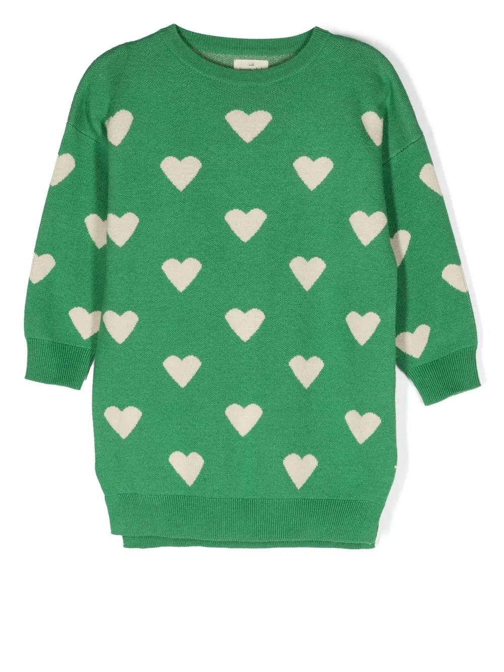 Konges Sløjd suéter tejido con motivo de corazón en intarsia | verde | Image 1