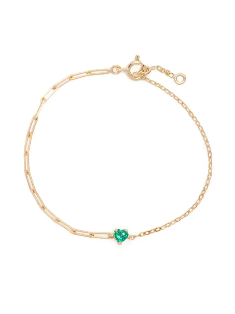 Yvonne Léon 18kt yellow gold Solitaire Coeur emerald bracelet