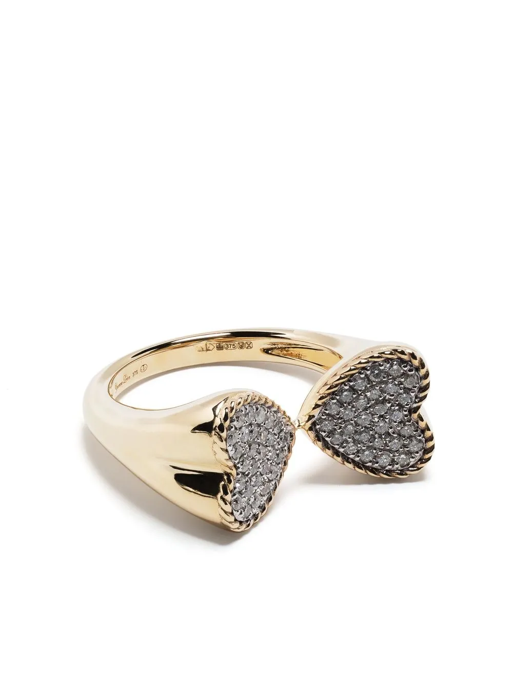 

Yvonne Léon 9kt yellow gold Double Coeur diamond ring