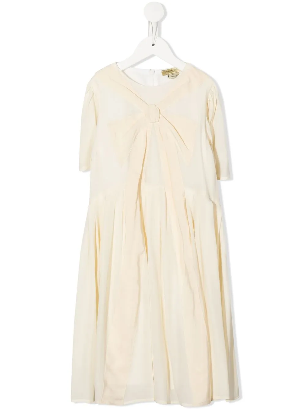 

Stella McCartney Kids vestido midi fruncido - Neutro