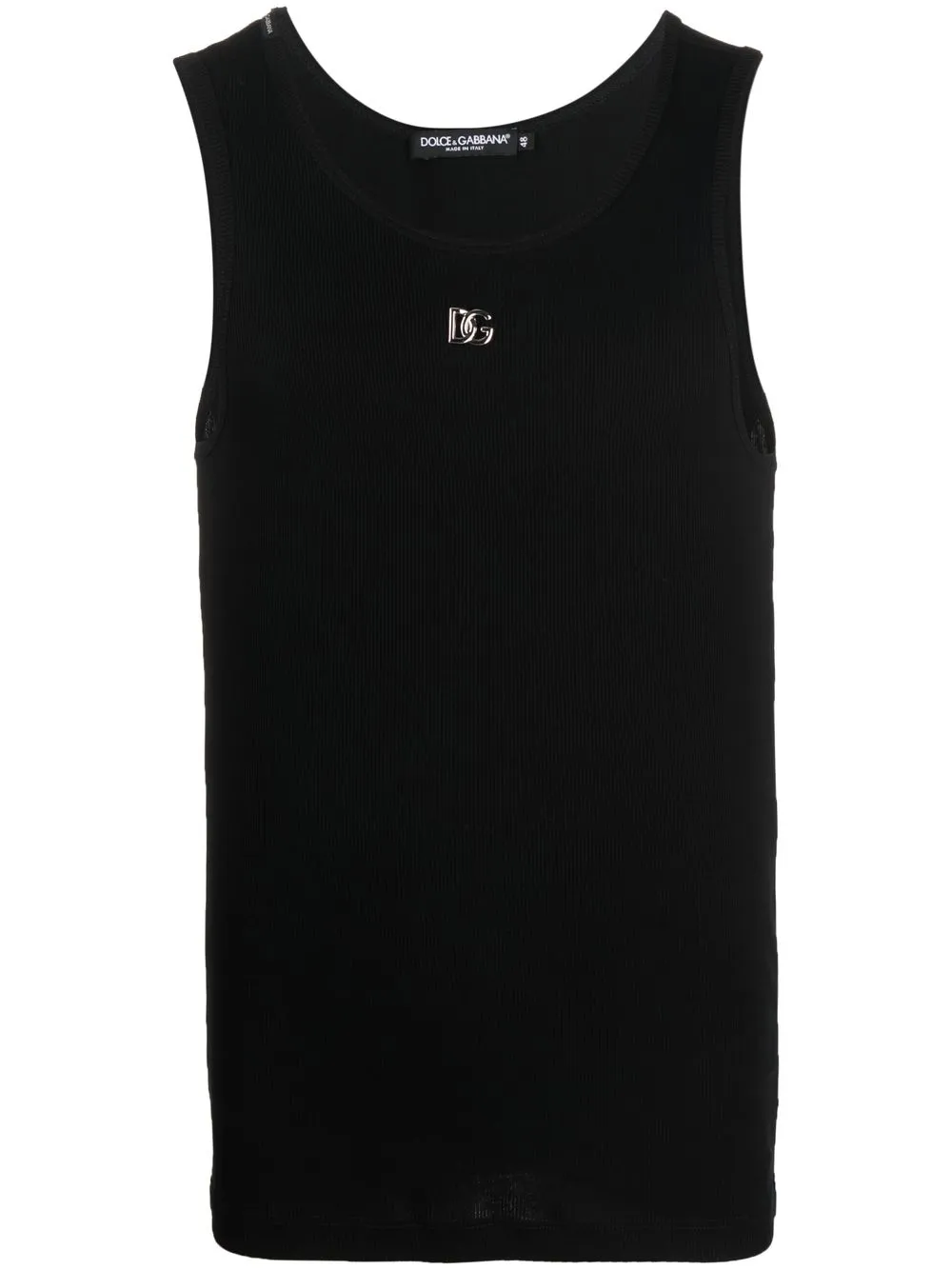 

Dolce & Gabbana logo-plaque cotton vest - Black