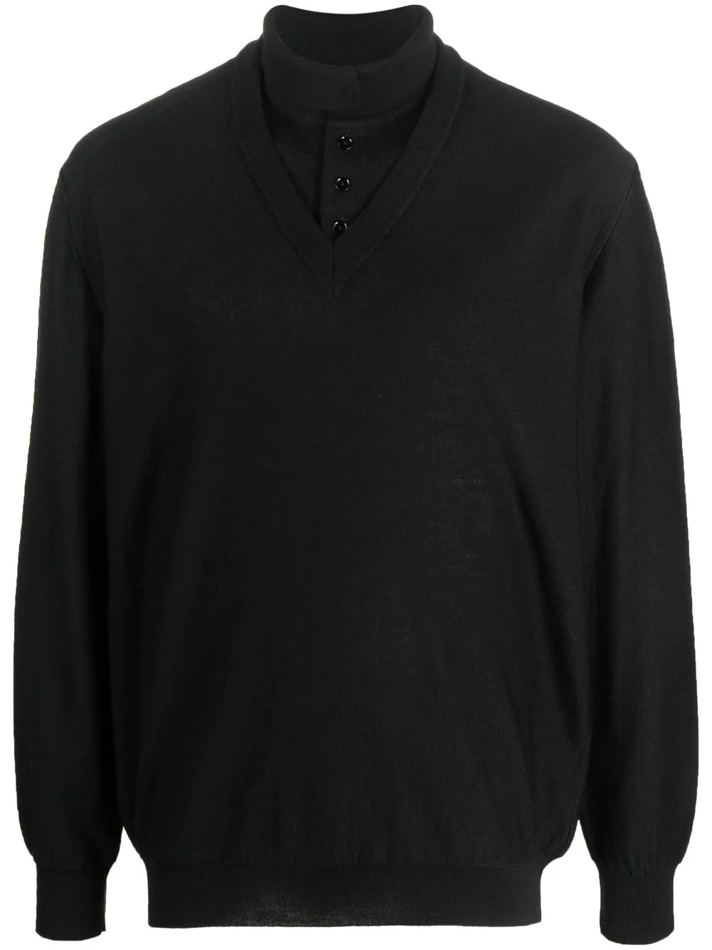 

Lemaire buttoned-up roll neck jumper - Black