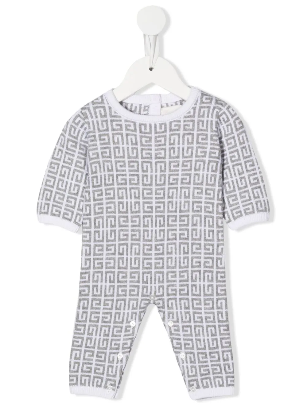 

Givenchy Kids jacquard logo-motif babygrow - Grey