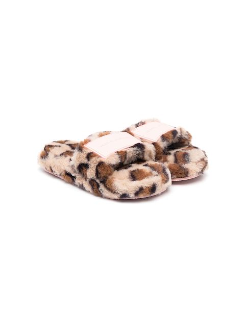 Marc Jacobs Kids leopard-print faux-fur slippers