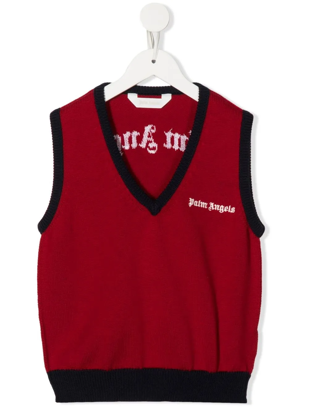 

Palm Angels Kids embroidered-logo V-neck vest