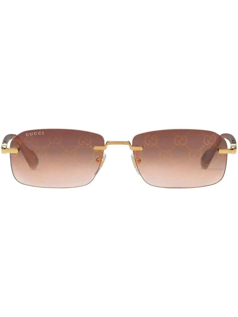 

Gucci Eyewear lentes de sol con armazón rectangular - Marrón