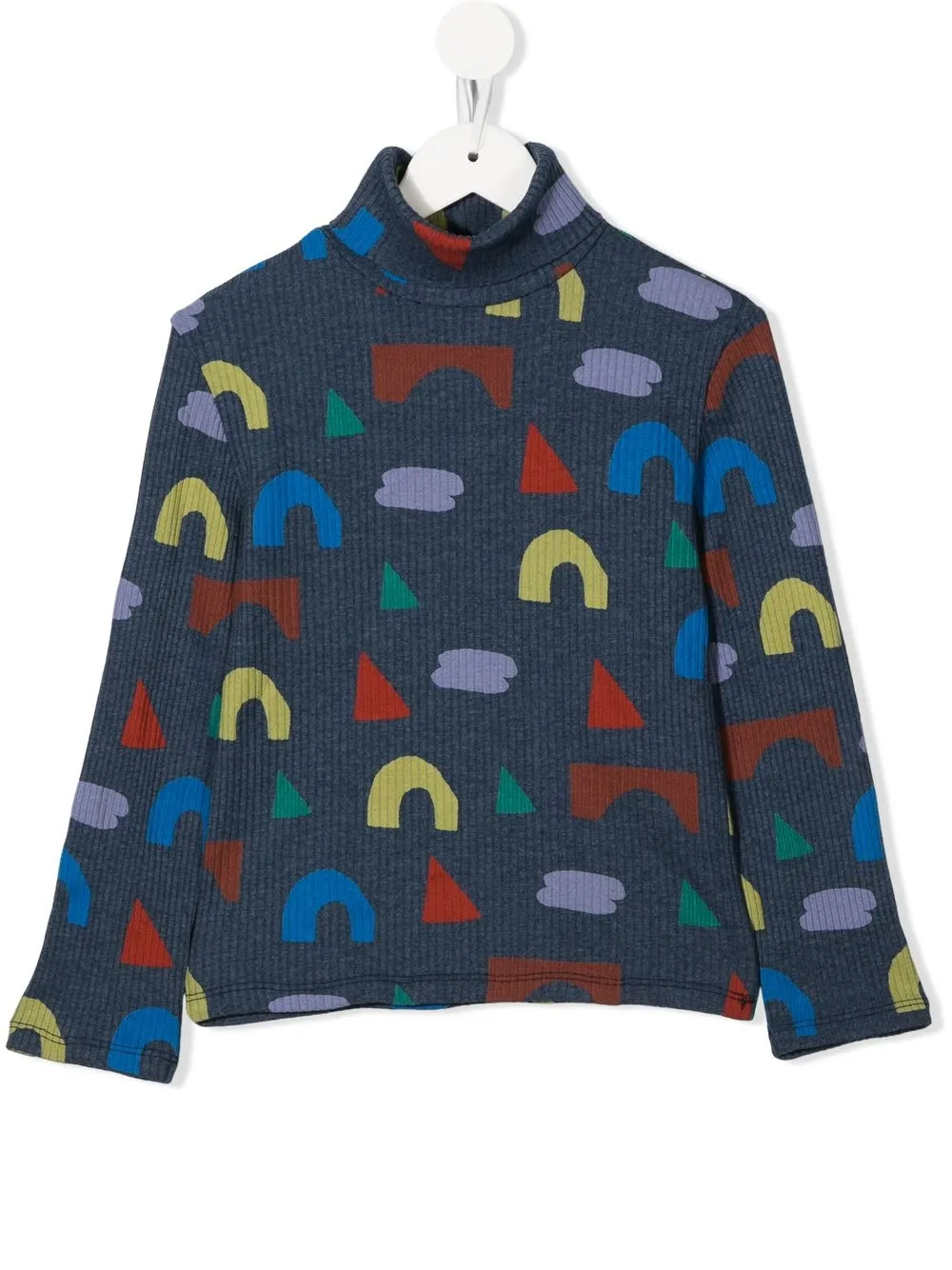 

Bobo Choses ribbed abstract-print top - Blue