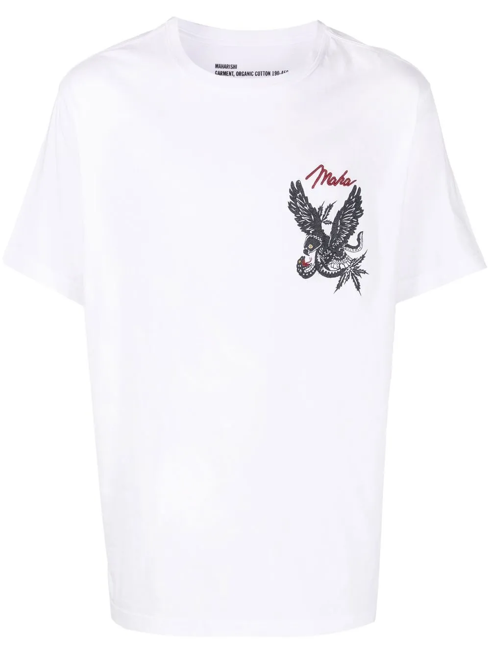 

Maharishi logo-embroidered organic-cotton T-shirt - White