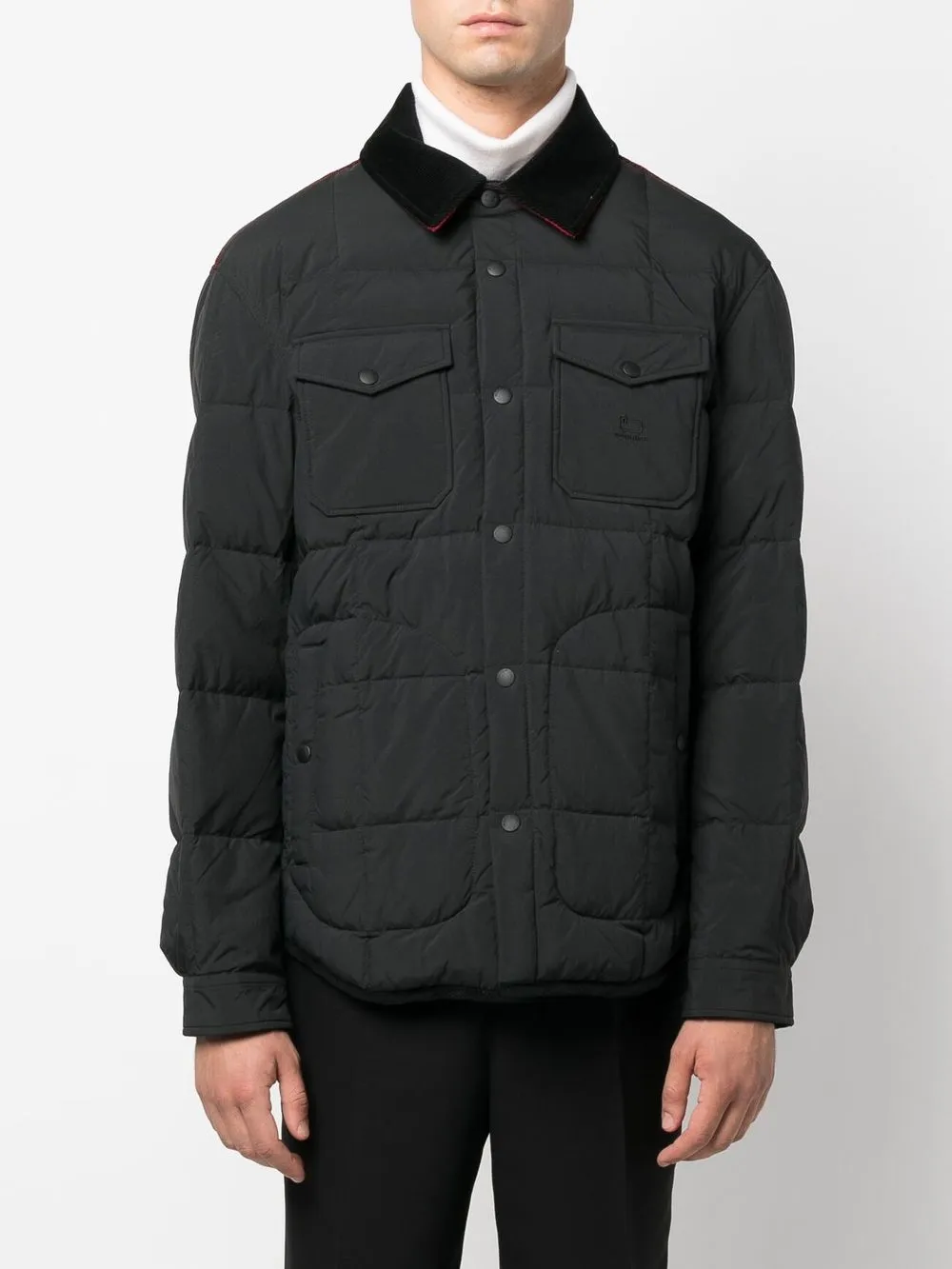  Woolrich Gesteppte Jacke Mit Druckknöpfen   Schwarz 
