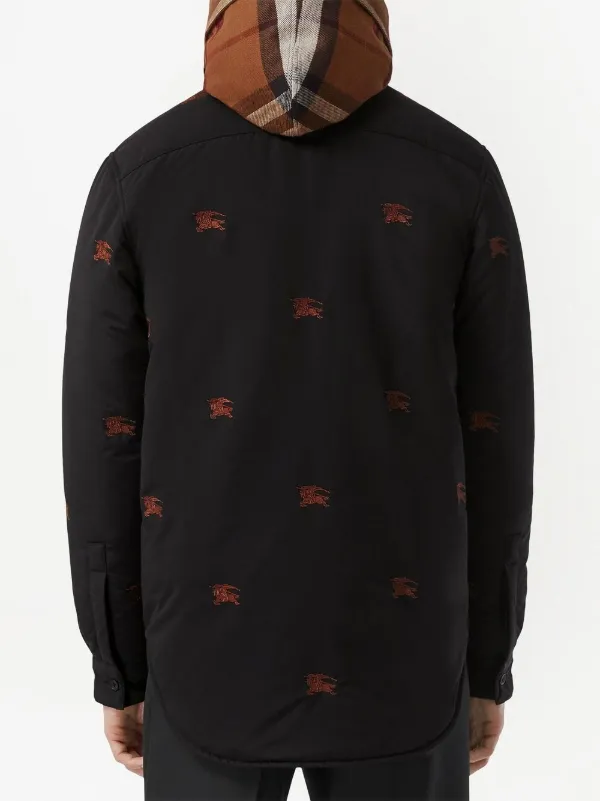 Burberry Embroidered Padded Overshirt | Black | FARFETCH