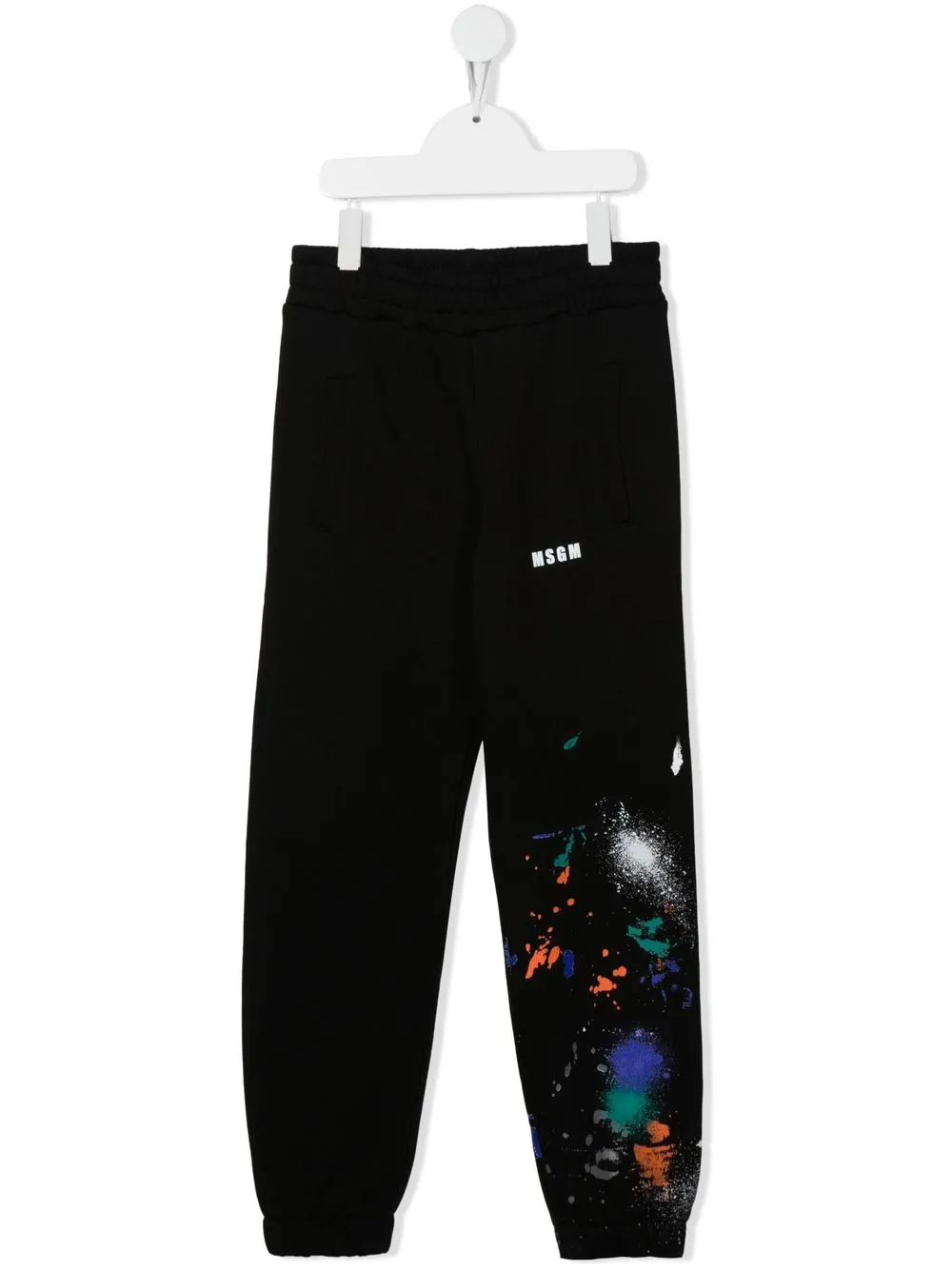 

MSGM Kids pants con salpicaduras de pintura estampadas - Negro