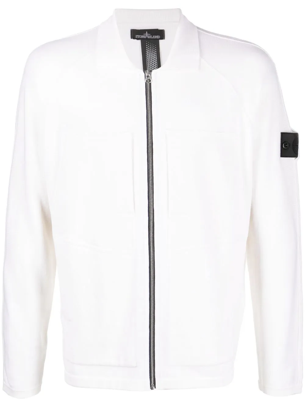 

Stone Island Shadow Project logo-patch zipped jumper - White