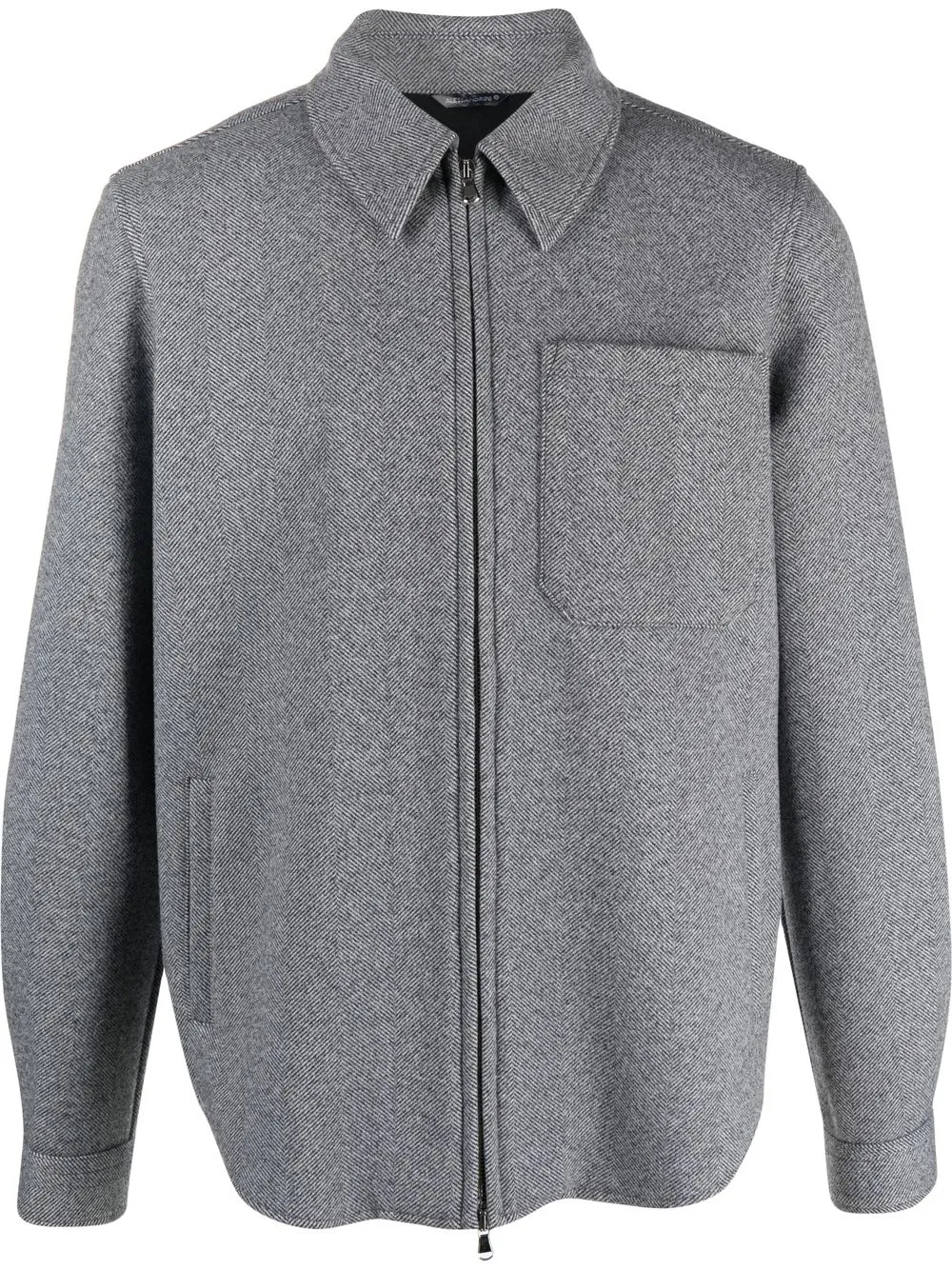 

Daniele Alessandrini herringbone-pattern zip-up shirt jacket - Grey