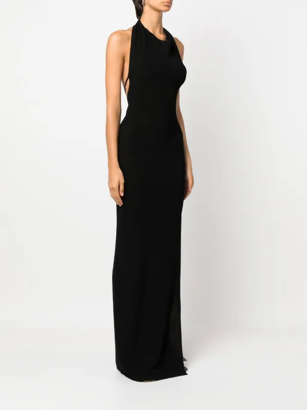 Open back clearance black maxi dress