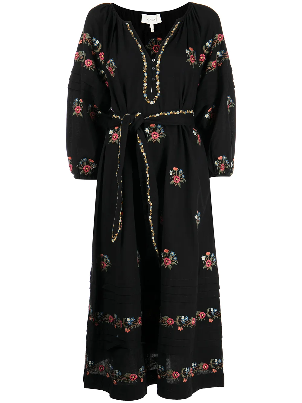 

The Great. vestido midi The Prairieland - Negro