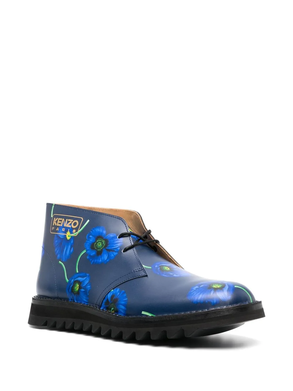Kenzo Enkellaarzen met bloemenprint - Blauw