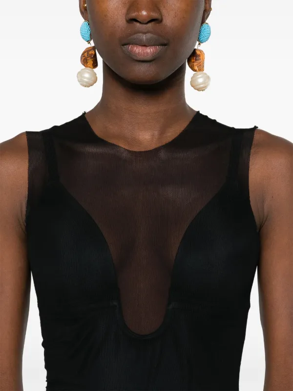【関税込み】Louisa Ballou ブラック Heatwave ドレス Louisa Ballou Heatwave semi-sheer Dress | Black | FARFETCH BH