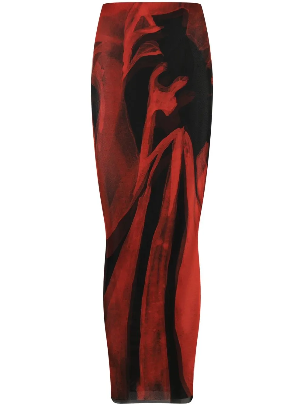 

Louisa Ballou abstract-print maxi pencil skirt - Red