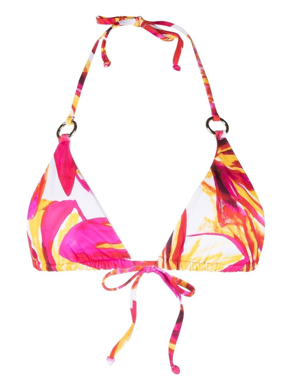 abstract-pattern low-rise bikini top