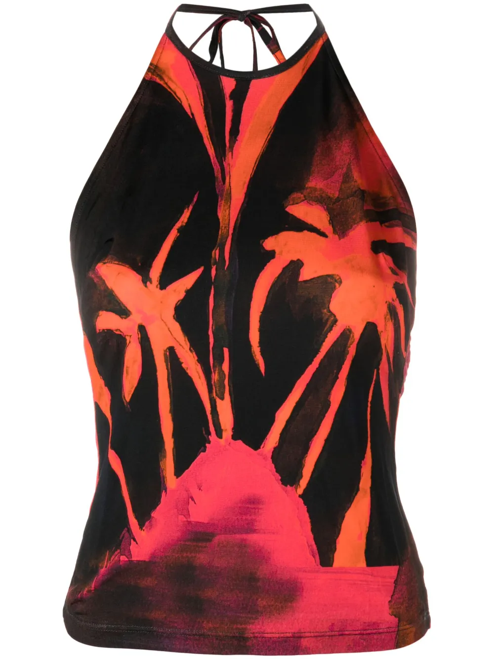 LOUISA BALLOU QUEEN'S GAMBIT-PRINT HALTERNECK TOP
