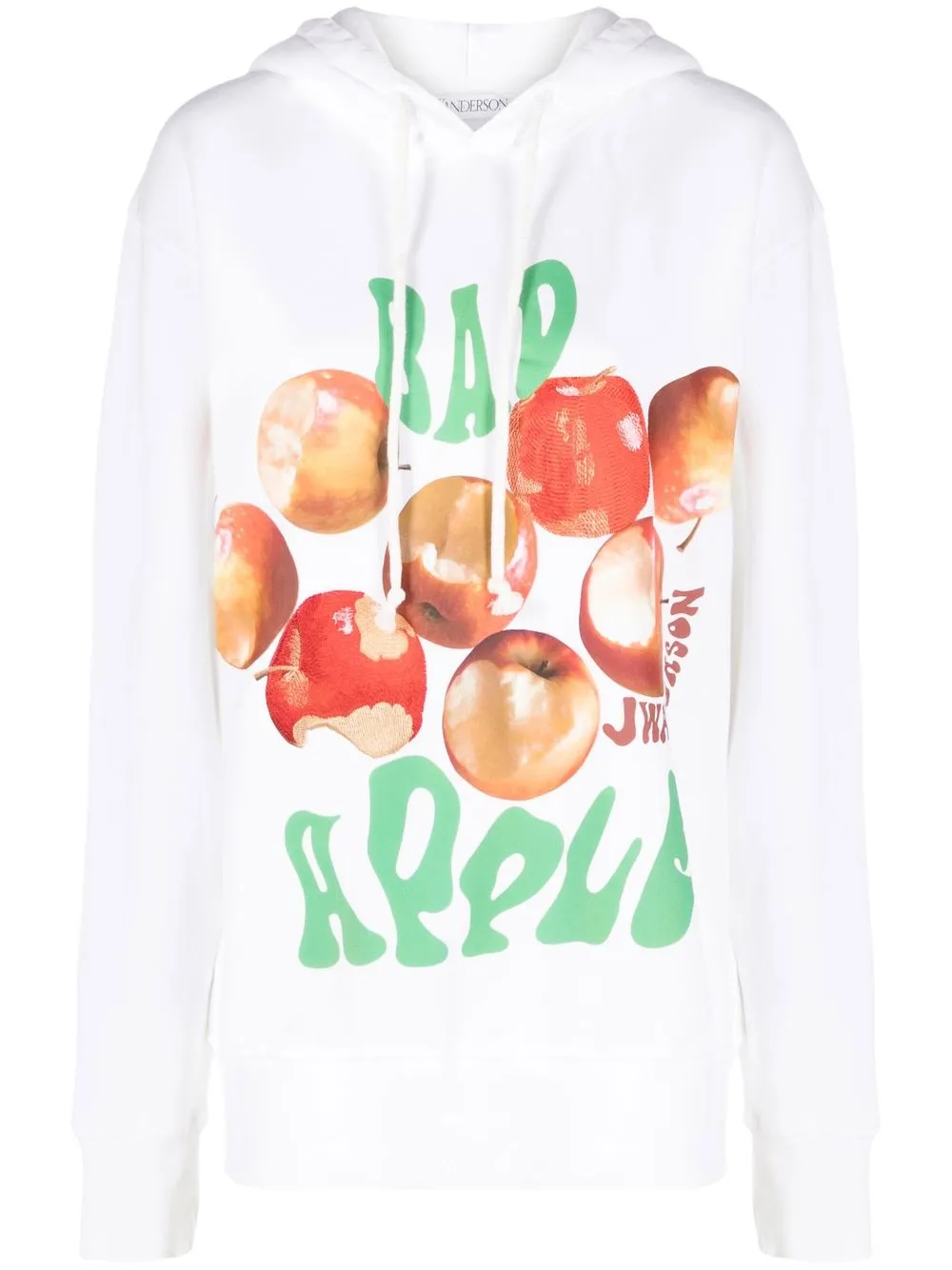 

JW Anderson Bad Apple graphic-print hoodie - White