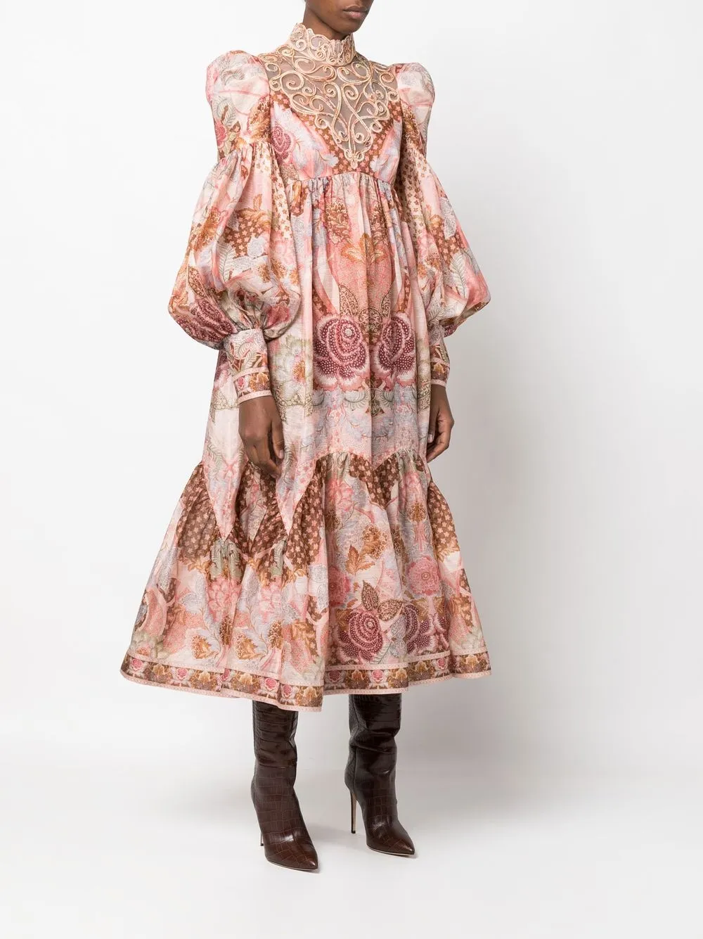 ZIMMERMANN Kaleidoscope Swirl Yoke Tiered Dress Farfetch