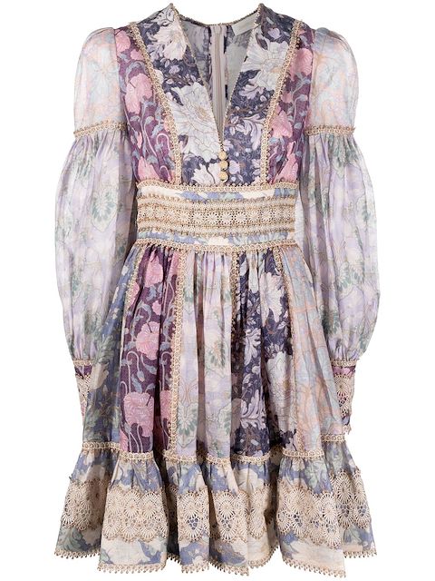 ZIMMERMANN robe Celestial courte à détails en dentelle