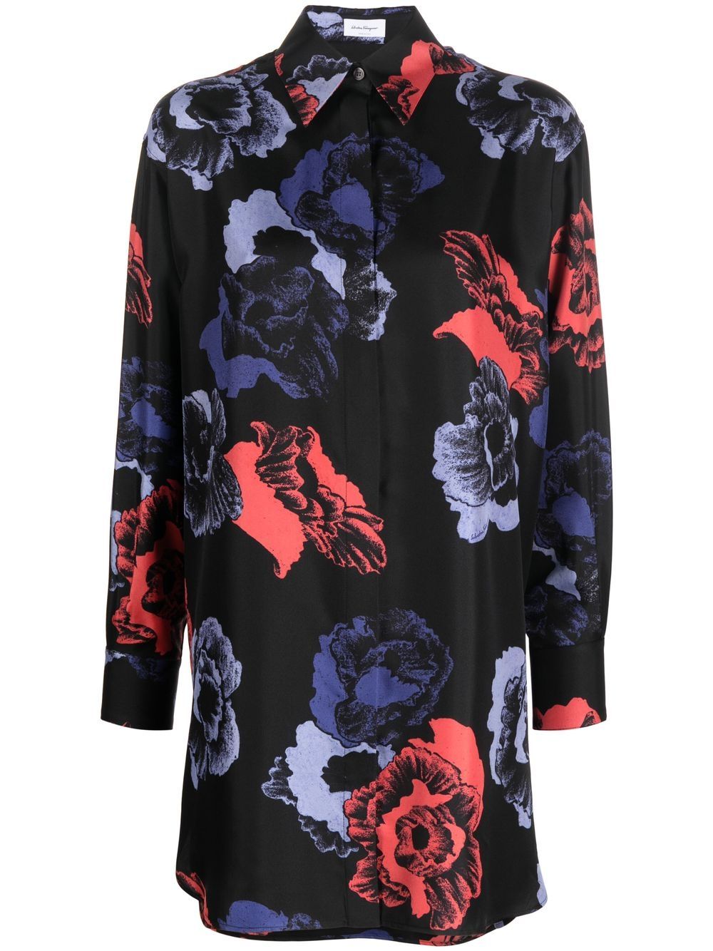 Ferragamo floral-print long-sleeve shirt - Black