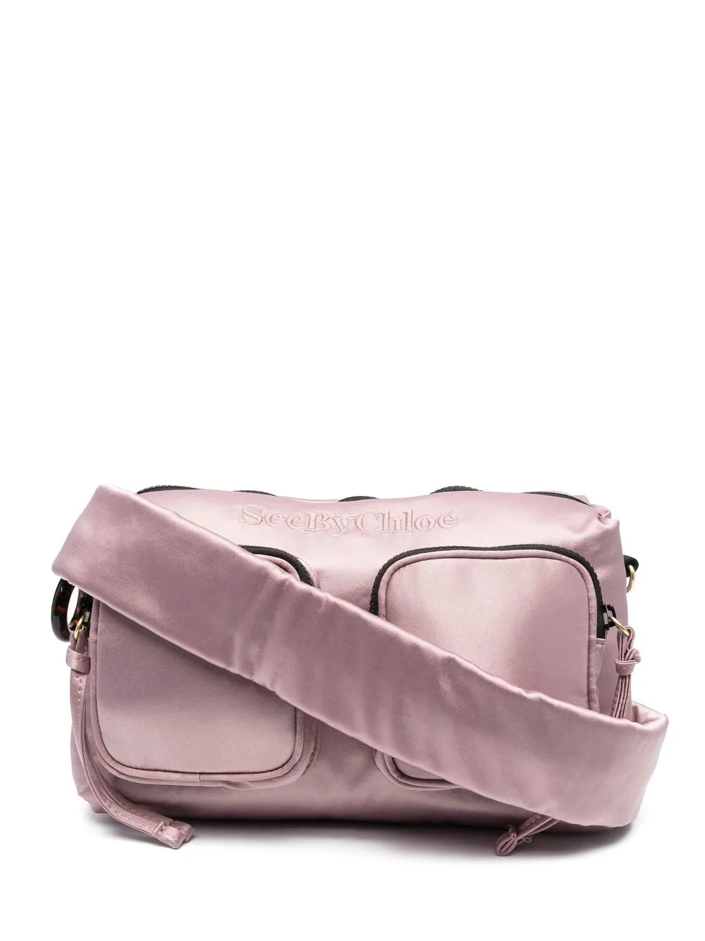 

See by Chloé bolsa crossbody con logo bordado - Rosado