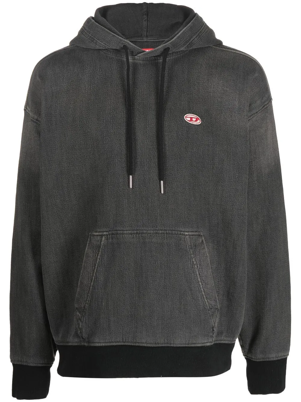 

Diesel logo-patch long-sleeved hoodie - Grey