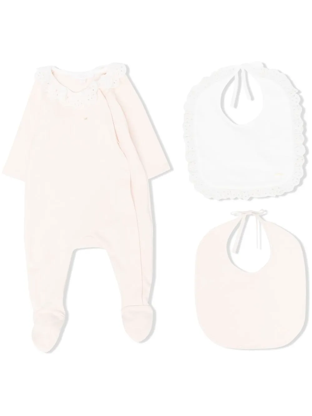 

Chloé Kids set de mameluco con volantes en el cuello - Rosado