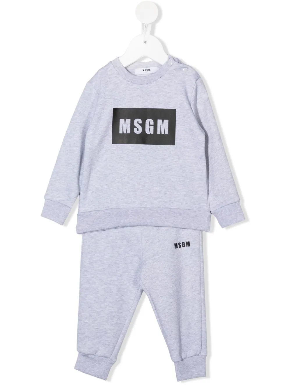 

MSGM Kids traje deportivo con logo estampado - Gris