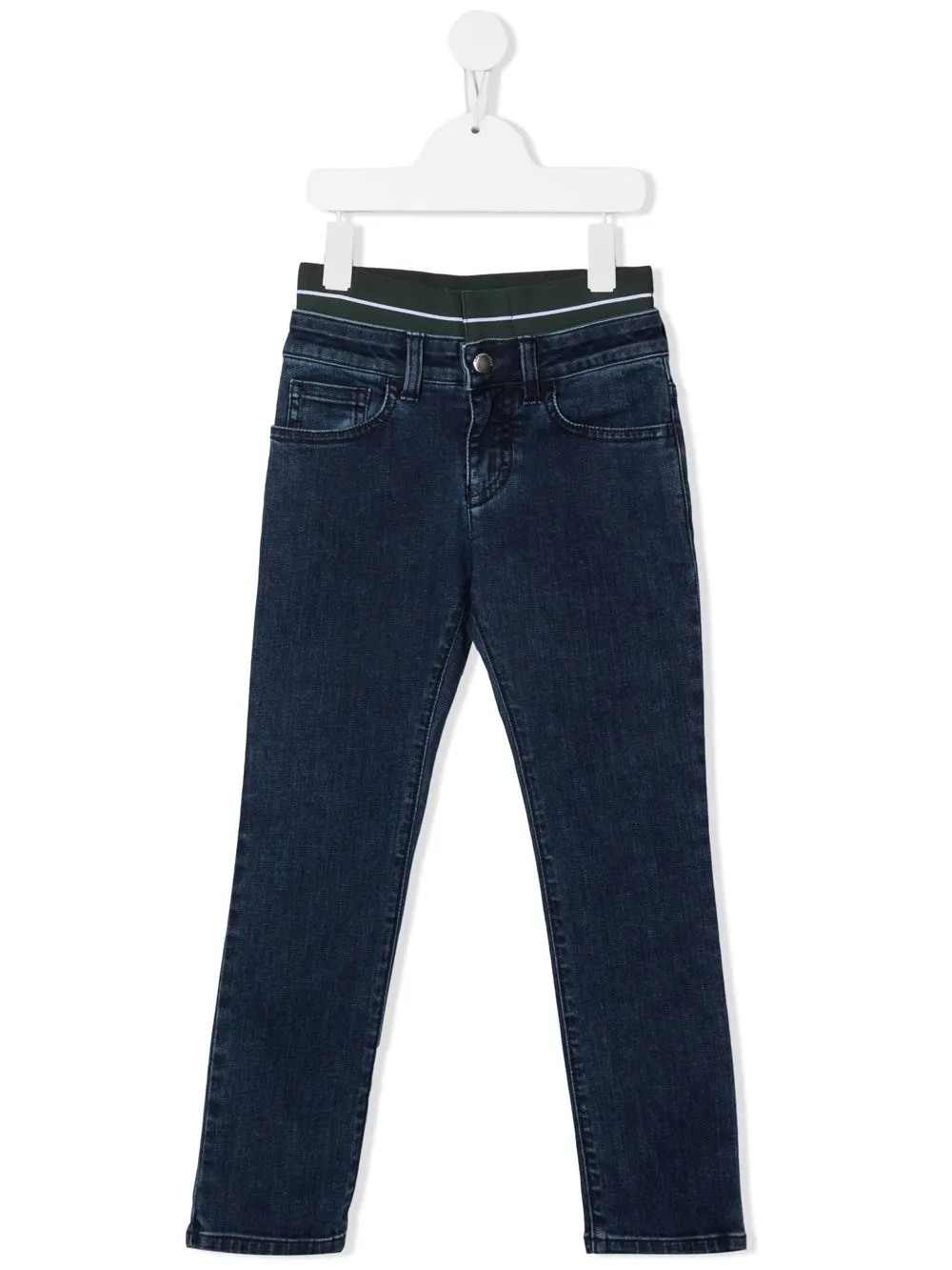 

Emporio Armani Kids jeans rectos con tiro medio - Azul