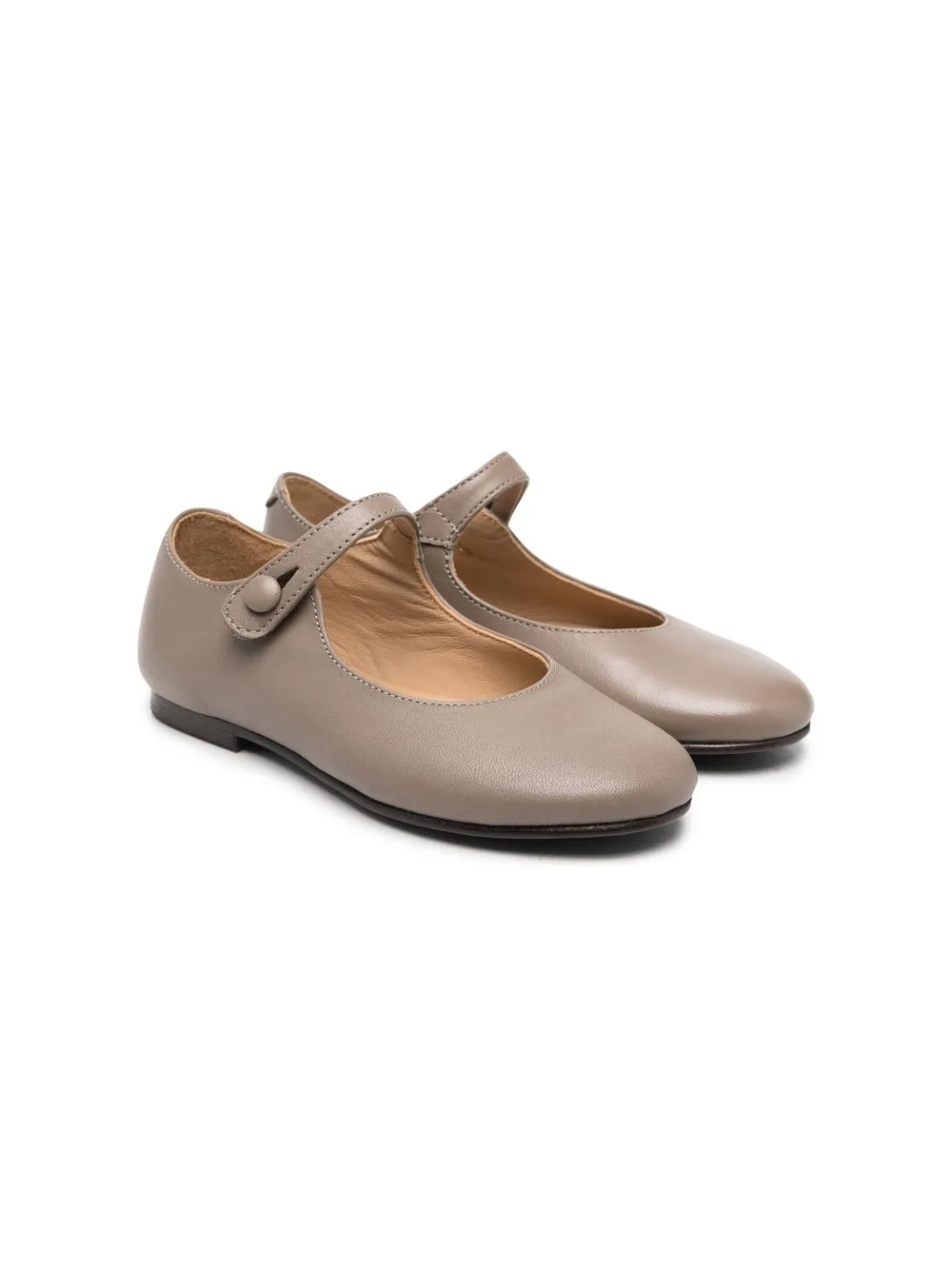 

Bonpoint button-fastening ballerina shoes - Grey