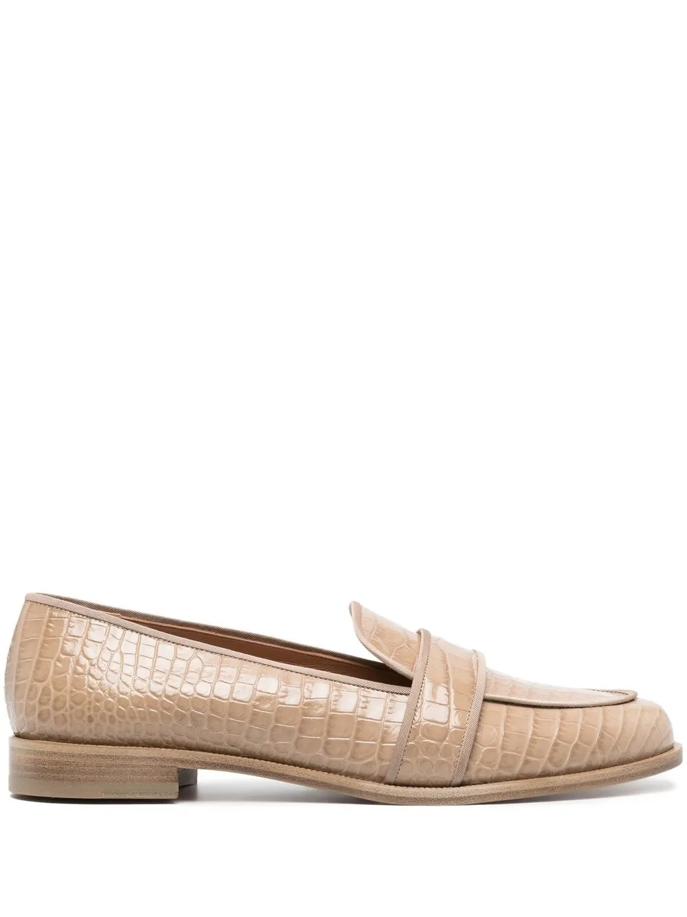 

Aquazzura Martin crocodile-effect loafers - Neutrals