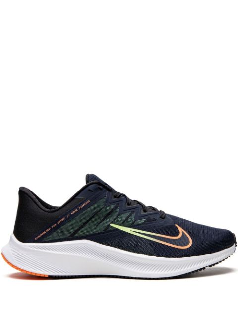 Nike Quest 3 "Obsidian Black Lime Glow Atomic Orange" sneakers MEN