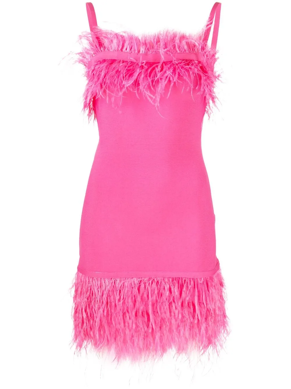 

STAUD feather-trim minidress - Pink