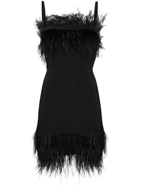 STAUD feather-trim minidress