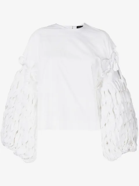 A.W.A.K.E. Mode woven puff-sleeve blouse