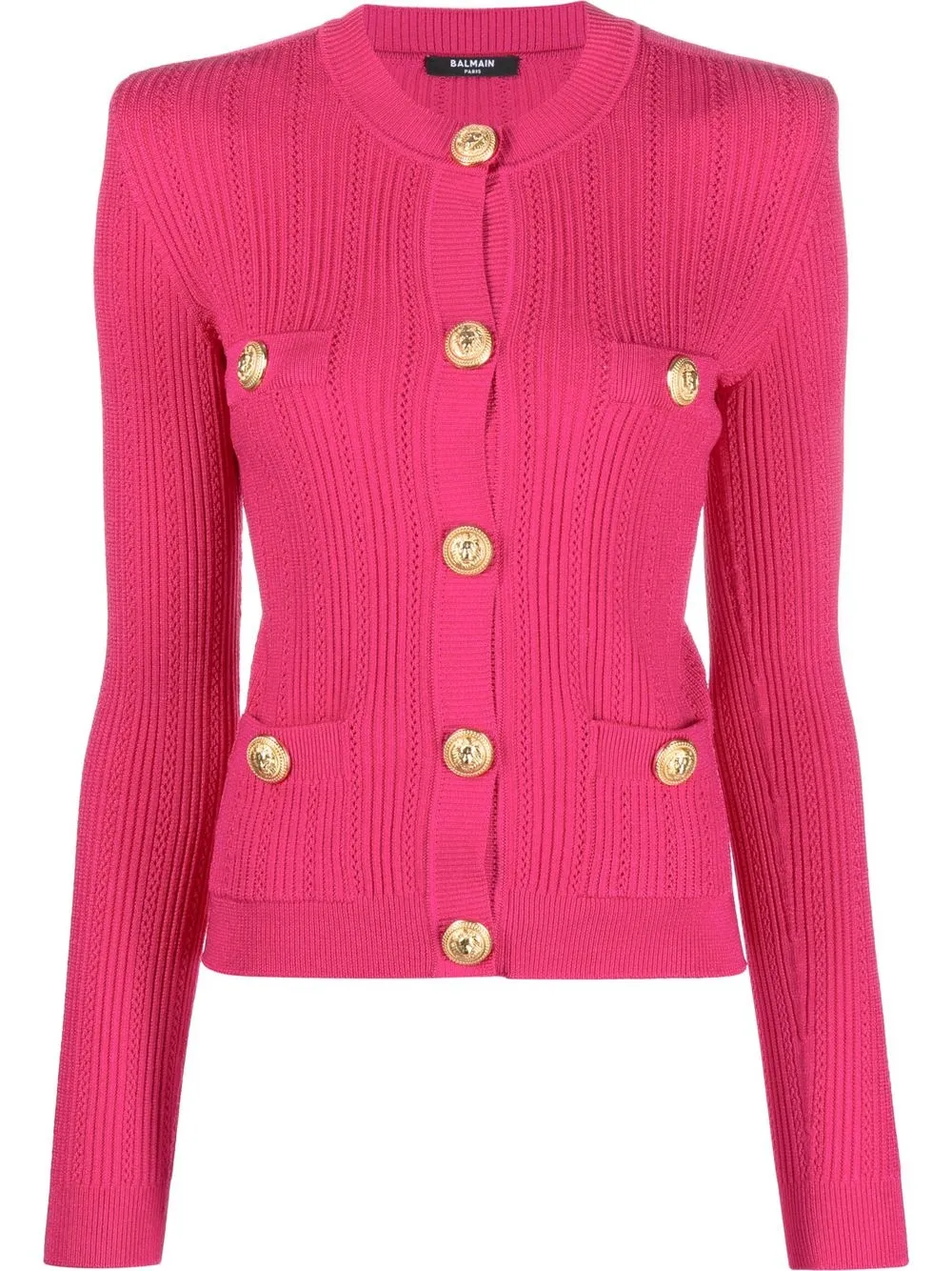 

Balmain cárdigan tejido con botones en relieve - Rosado