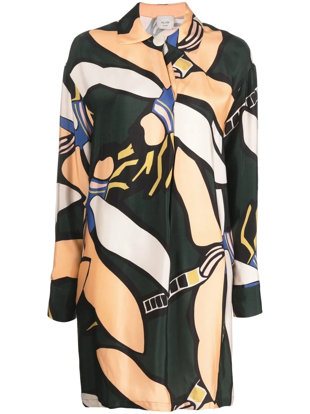 

Alysi abstract-print shirt dress - Green