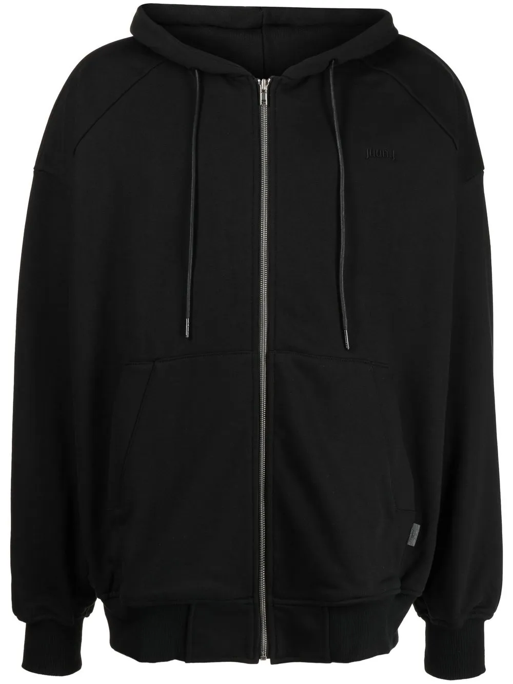 

Juun.J embroidered-logo drawstring hoodie - Black