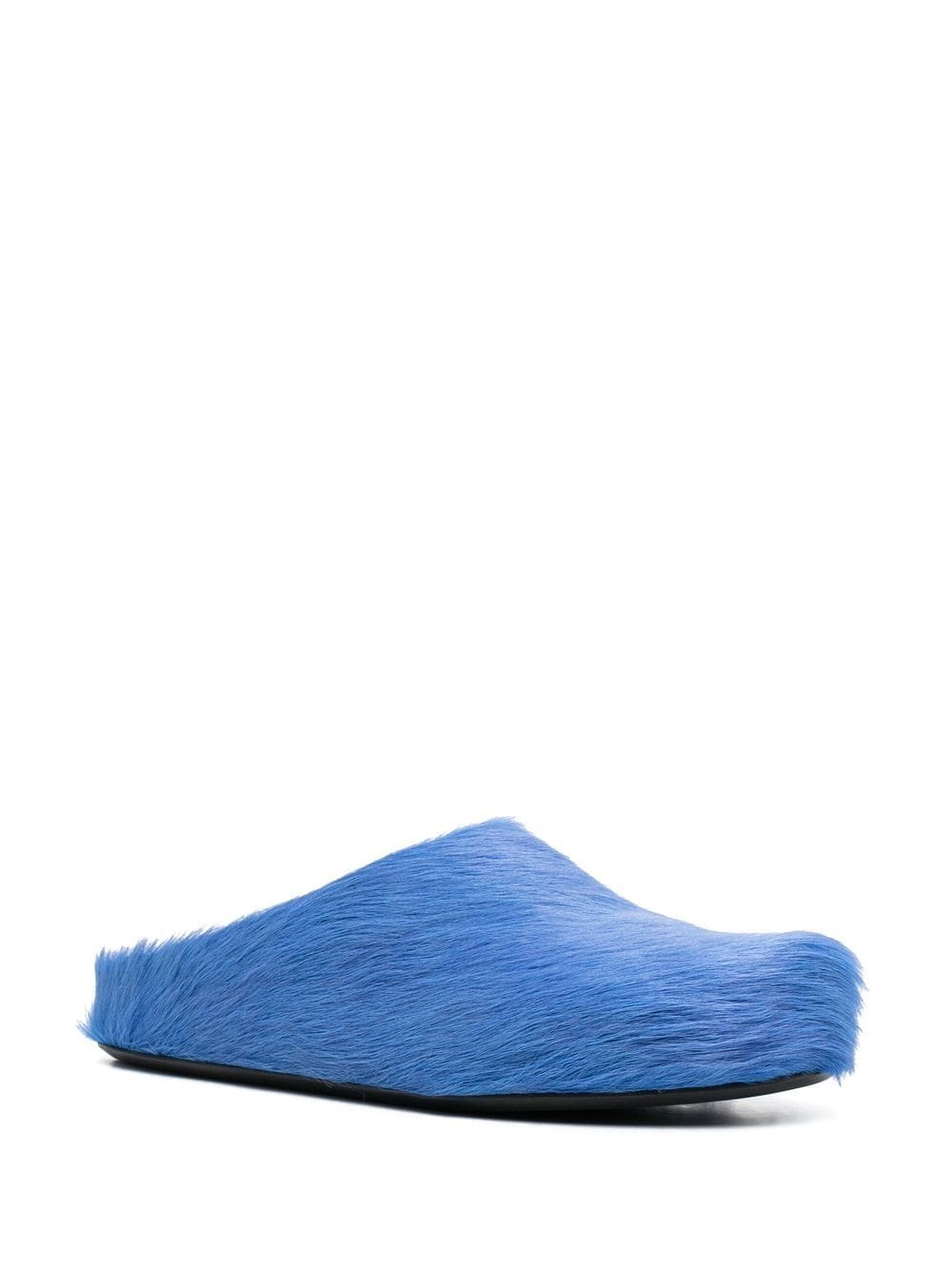 Marni Slippers met afwerking van bont - Blauw