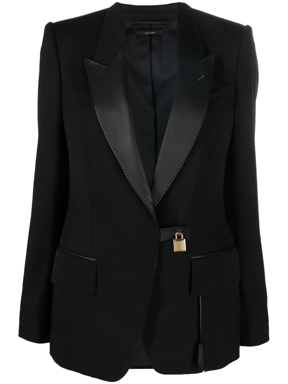 

TOM FORD peak-lapel padlock blazer - Black