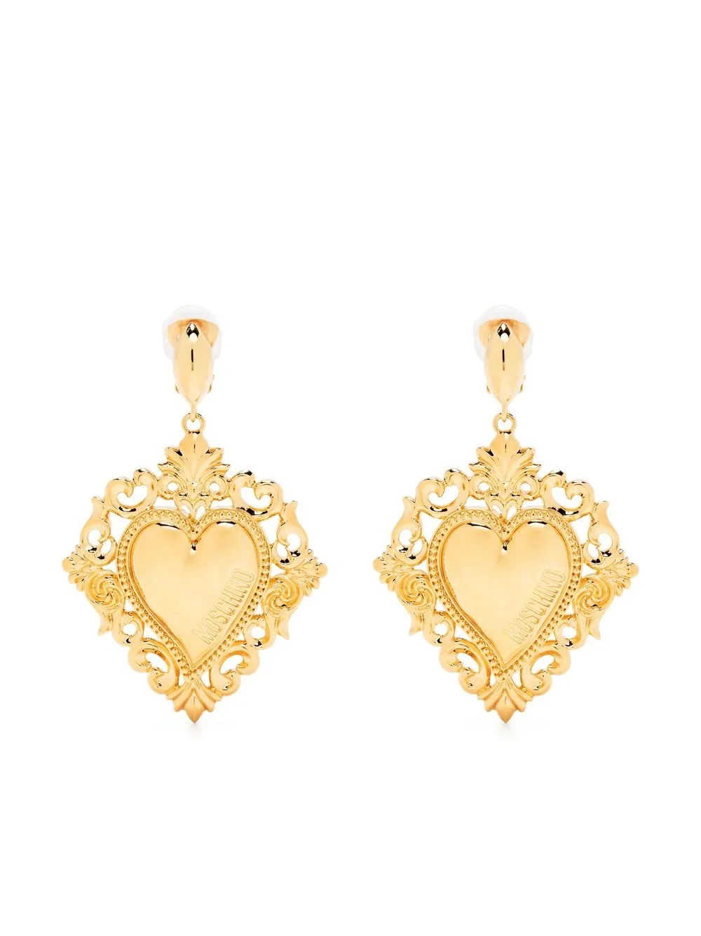 

Moschino aretes con dije de corazón - Dorado